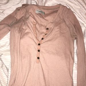 Dusty Pink Abercrombie & Fitch Long Sleeve Thermal